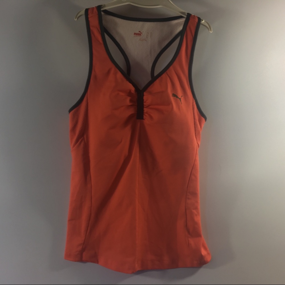 Puma Athletic Tank Top Orange Pink with Padding